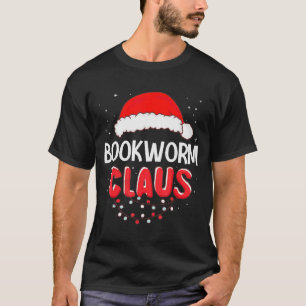 Bookworm Santa Claus Christmas Matching Costume  T-Shirt
