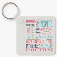 Bookworm Subway Art Keychain