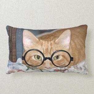 Bookworm tabby lumbar cushion