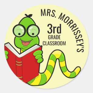 Bookworm Teachers Classic Round Sticker