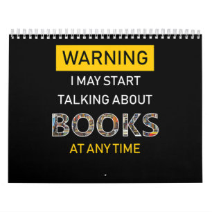 bookworm warning funny bookish reading  book nerds calendar