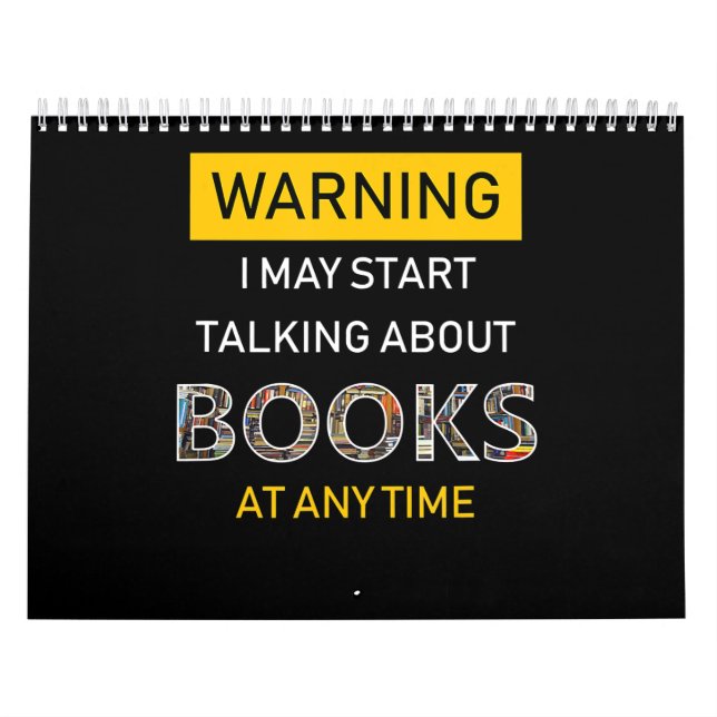 bookworm warning funny bookish reading  book nerds calendar (Cover)