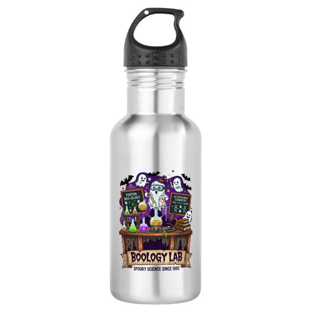 Boology Lab Spooky Science Ghost Scientist Potions 532 Ml Water Bottle (Front)
