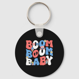 Boom Baby Pregnancy 4th July Patriotic Independenc Key Ring