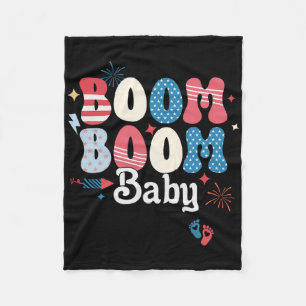 Boom Boom Baby 4th July Independence Day Tee  Fleece Blanket