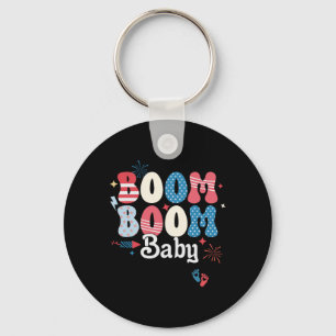 Boom Boom Baby 4th July Independence Day Tee Key Ring