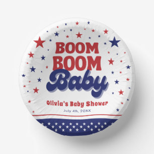 Boom Boom Baby 4th July Patriotic Baby Shower  Paper Plate