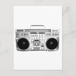 Boom Box Ghetto Blaster 80s 70s Cassette player Postcard