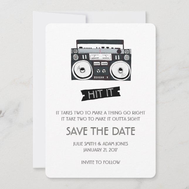 Boom Box Wedding - Save the Date (Front)