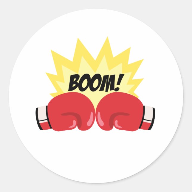 Boom Boxing Classic Round Sticker (Front)