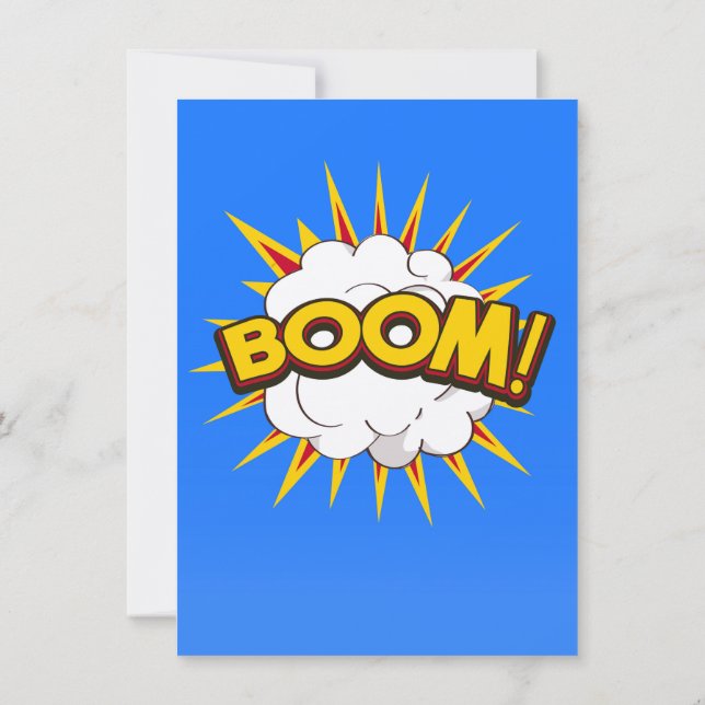 Boom! Cartoon Explosion Invitation (Back)