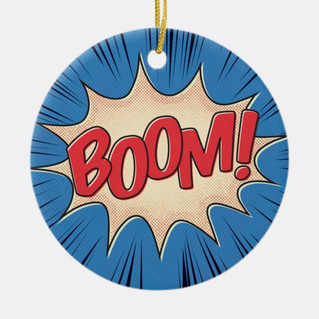 Boom! Ceramic Ornament (Front)