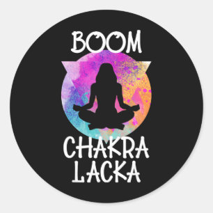 Boom Chakra Lacka Funny Yoga Instructor Yogi Medit Classic Round Sticker
