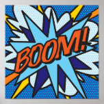 BOOM Comic Book Pop Art Modern Fun Retro Poster<br><div class="desc">BOOM Comic Book Pop Art Modern Fun Retro Poster Anime Cartoon Comic Fiction Manga</div>