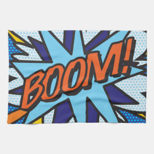 BOOM Fun Retro Comic Book Pop Art Tea Towel
