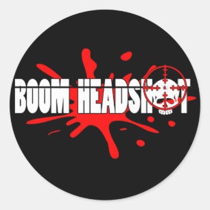 Boom   Headshot Classic Round Sticker