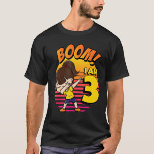 Boom I'm 3 Girl Birthday 3rd Birthday Party T-Shirt