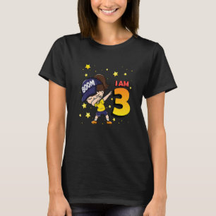 Boom I'm 3 Girl Birthday 3rd Birthday Party T-Shirt