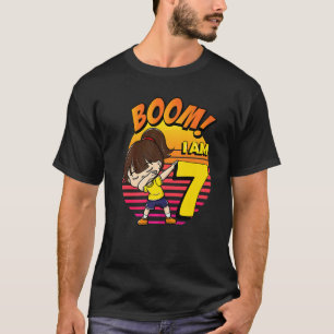 Boom I'm 7 Girl Birthday 7th Birthday Party 1 T-Shirt