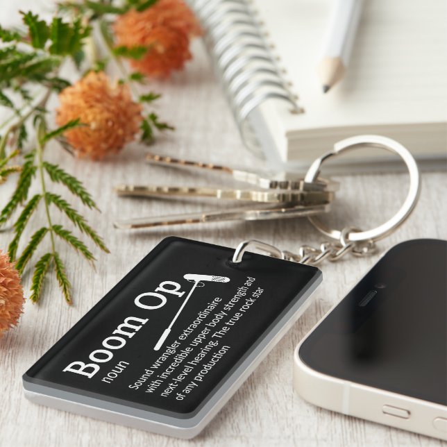 Boom Op Definition - Funny Boom Operator Key Ring (Front Right)