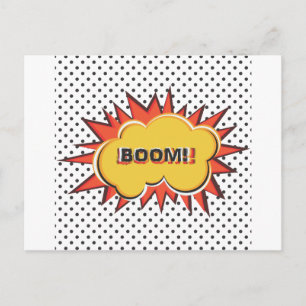 Boom Pop Art Comic Book explosion cartoon Postcard