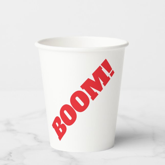 BOOM Professional elegant modern minimalist plain Paper Cups (Front)