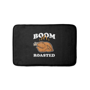 Boom Roasted Happy Thanksgiving Funny Turkey Gift  Bath Mat