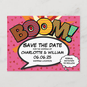 BOOM Save the Date Fun Modern Cool Postcard