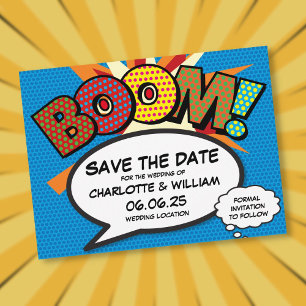 BOOM Save the Date Fun Modern Invitation Postcard