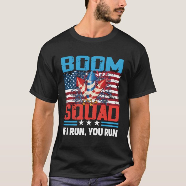 Boom Squad 4Th Of July Firework T-Shirt (Front)