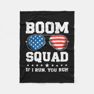 Boom squad fireworks director funny 4th of july fleece blanket