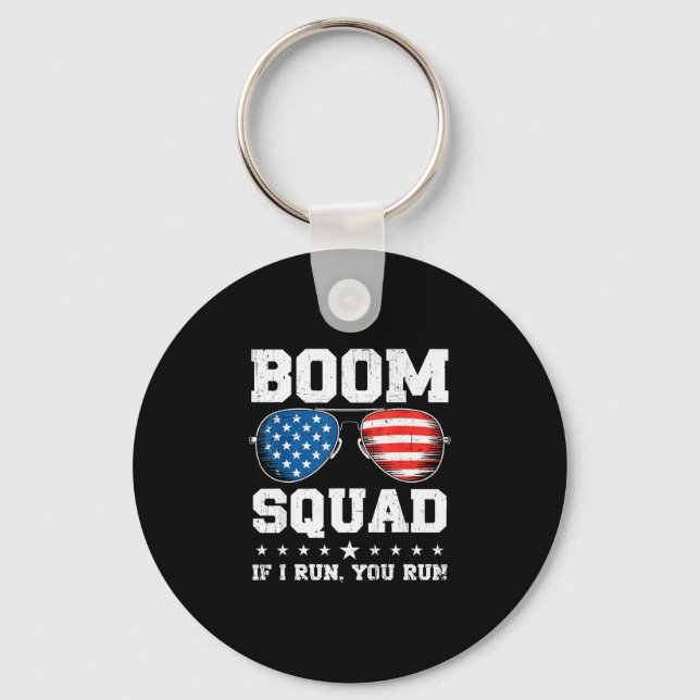 Boom squad fireworks director funny 4th of july  key ring (Front)