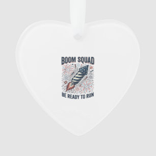 Boom Squad Patriotic Fireworks Vintage Shirt Desig Ornament
