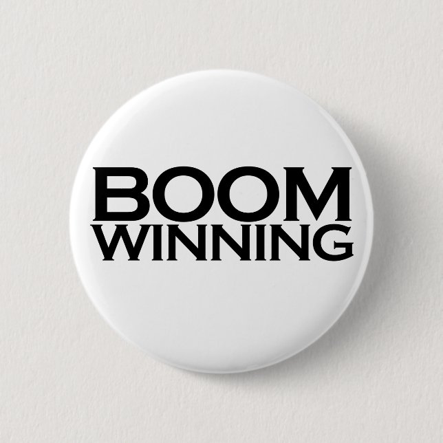 Boom winning 6 cm round badge (Front)