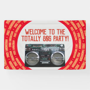 Boombox 1980s Eighties Party Banner