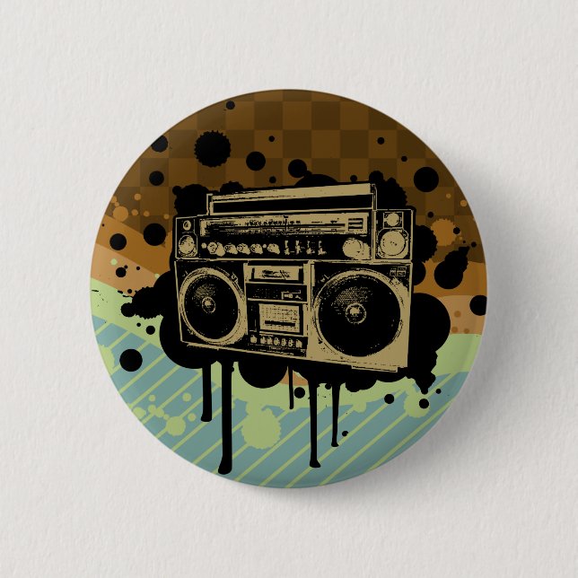 BoomBox 6 Cm Round Badge (Front)