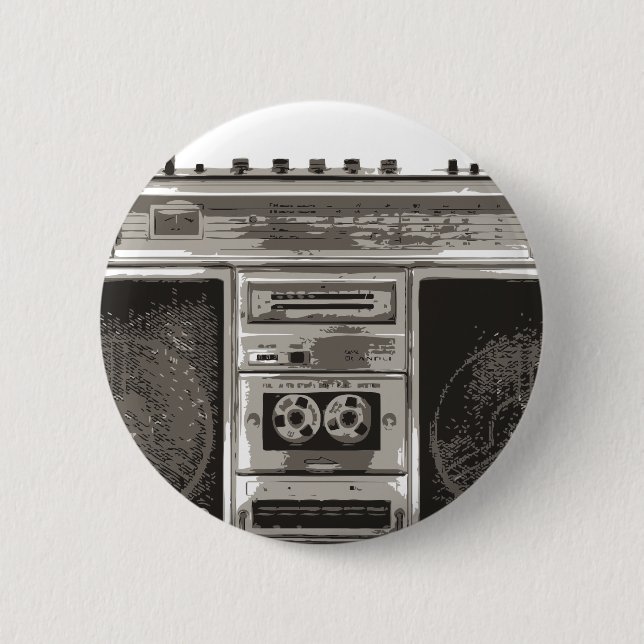 Boombox 6 Cm Round Badge (Front)