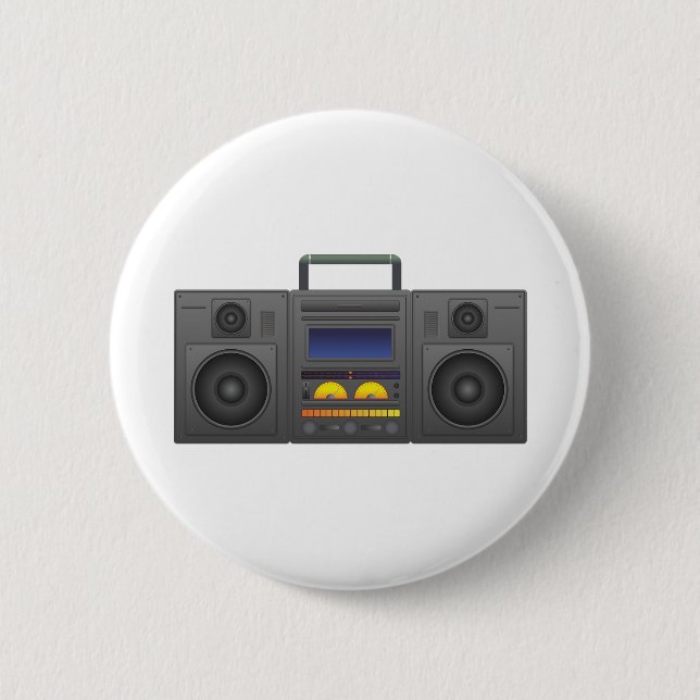 Boombox 6 Cm Round Badge (Front)