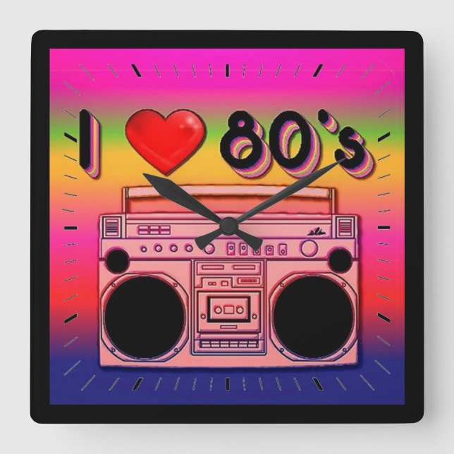 Boombox 80's Retro 80's Wall Clock 2 (Front)