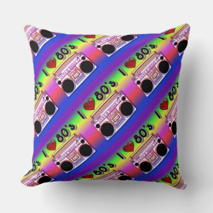 Boombox 80's Retro Throw Pillow