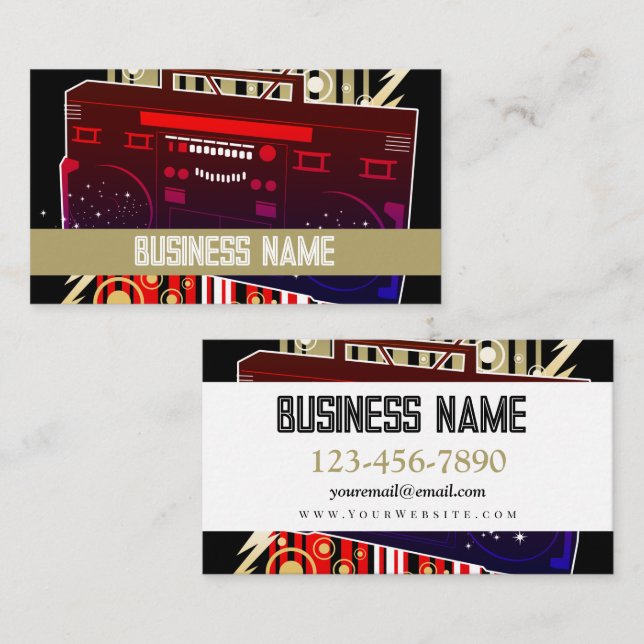 Boombox Blast Business Card (Front/Back)
