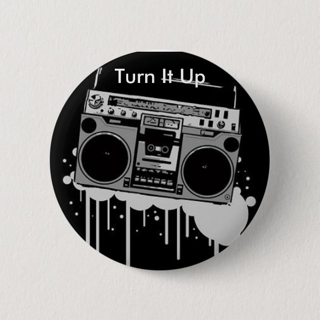 Boombox Button: Sound-Echo Designs 6 Cm Round Badge (Front)