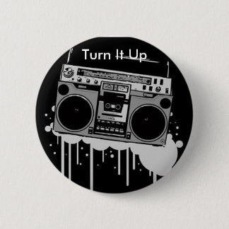 Boombox Button: Sound-Echo Designs 6 Cm Round Badge
