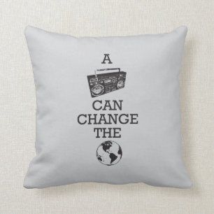 Boombox Can Change the World Cushion