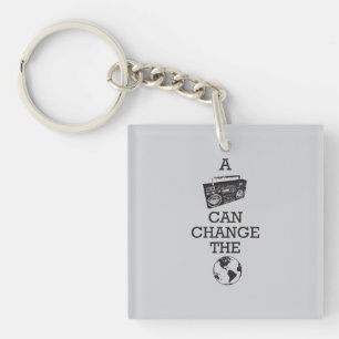 Boombox Can Change the World Key Ring