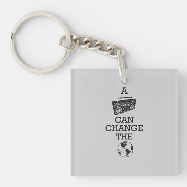 Boombox Can Change the World Key Ring (Front)