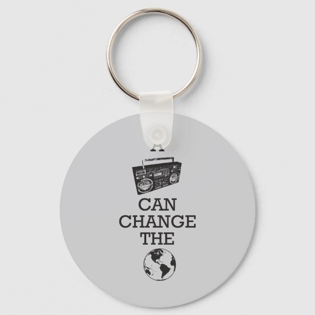 Boombox Can Change the World Key Ring (Front)