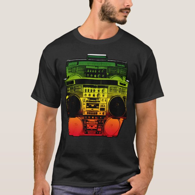 Boombox Colour Fade ( Rasta ) T-Shirt (Front)
