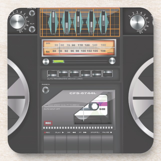 Boombox Ghetto Blaster Coaster (Front)