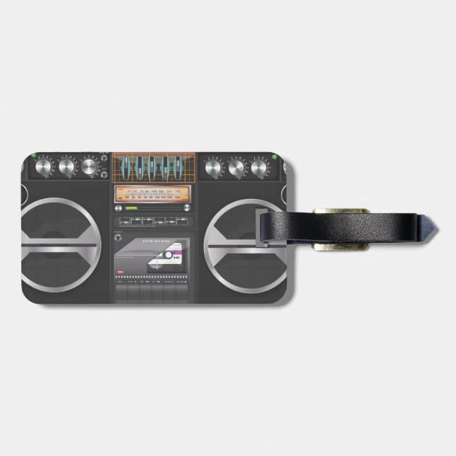 Boombox Ghetto Blaster Luggage Tag (Back Horizontal)